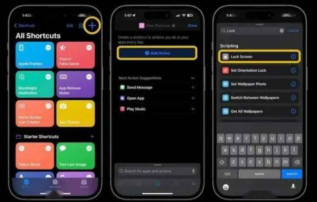 南涧苹果14锁屏维修店分享iPhone14升级iOS16.4后如何创建锁屏快捷方式 